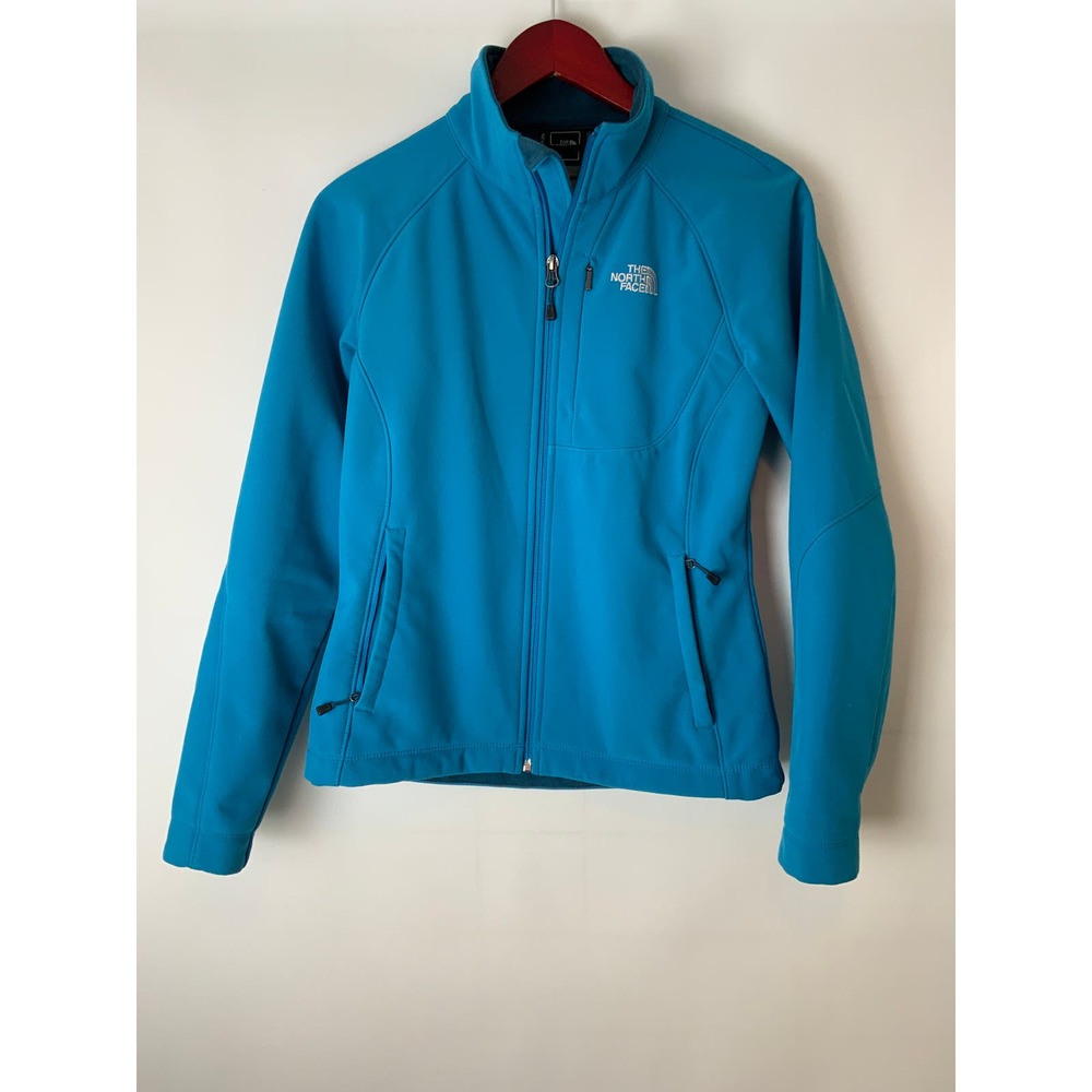 The North Face Softshell Jacket Fleece Lined Full Zip Blue Small Petite